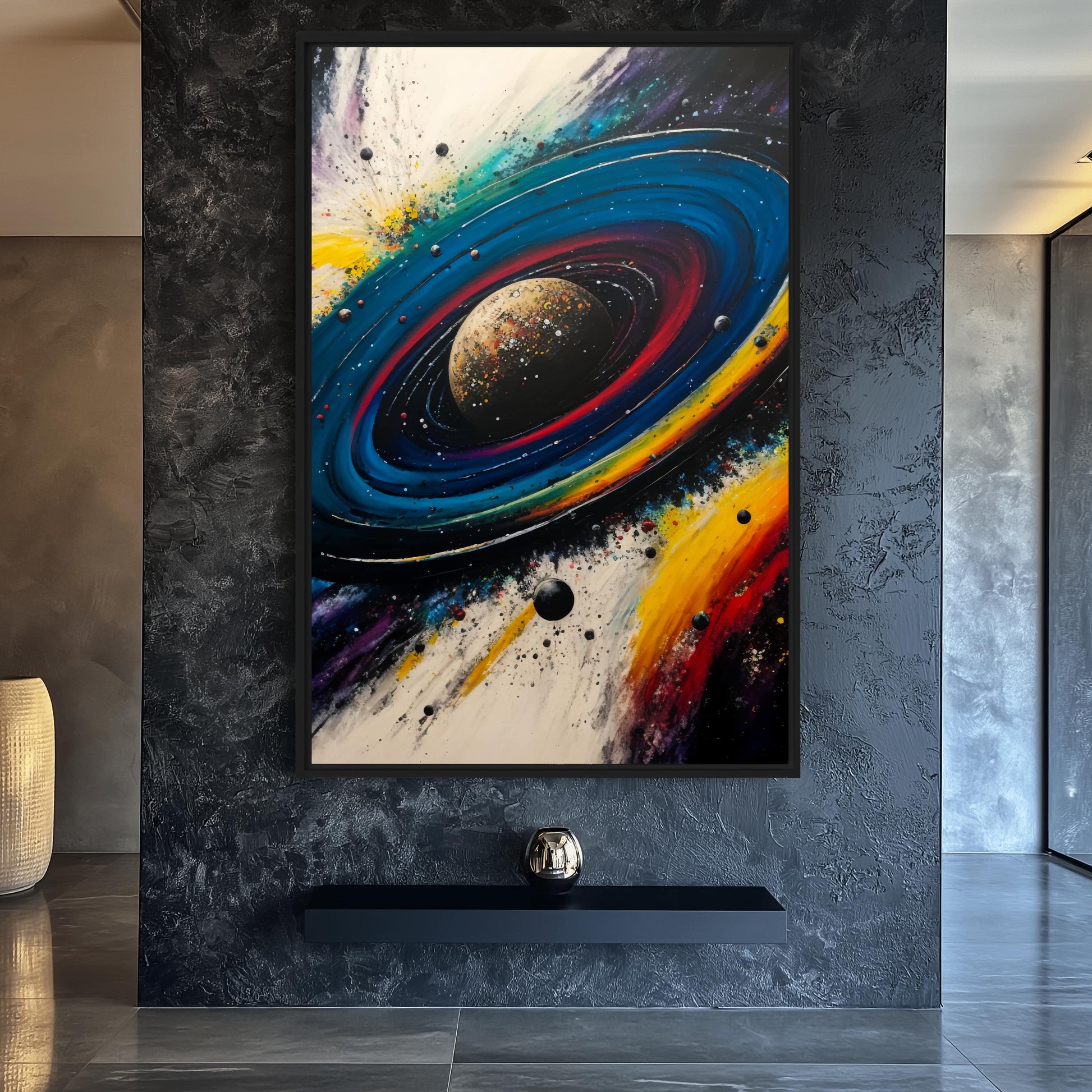 Space Abstract Framed Canvas - PaintFu