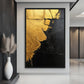Black & Gold Modern Art Framed Canvas