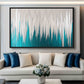 Teal and Silver Abstract Art Framed Canvas