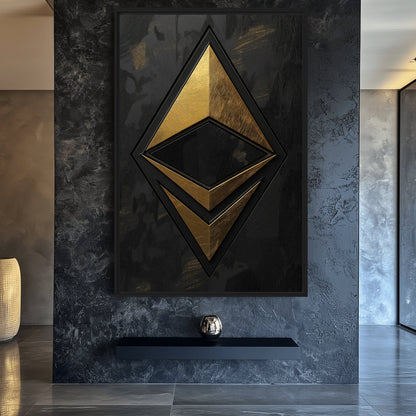 Ethereum Crypto Art Framed Canvas