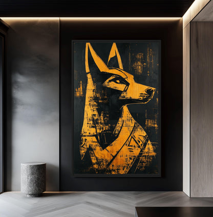 Anubis Egyptian God Canvas Print Detail | PaintFu