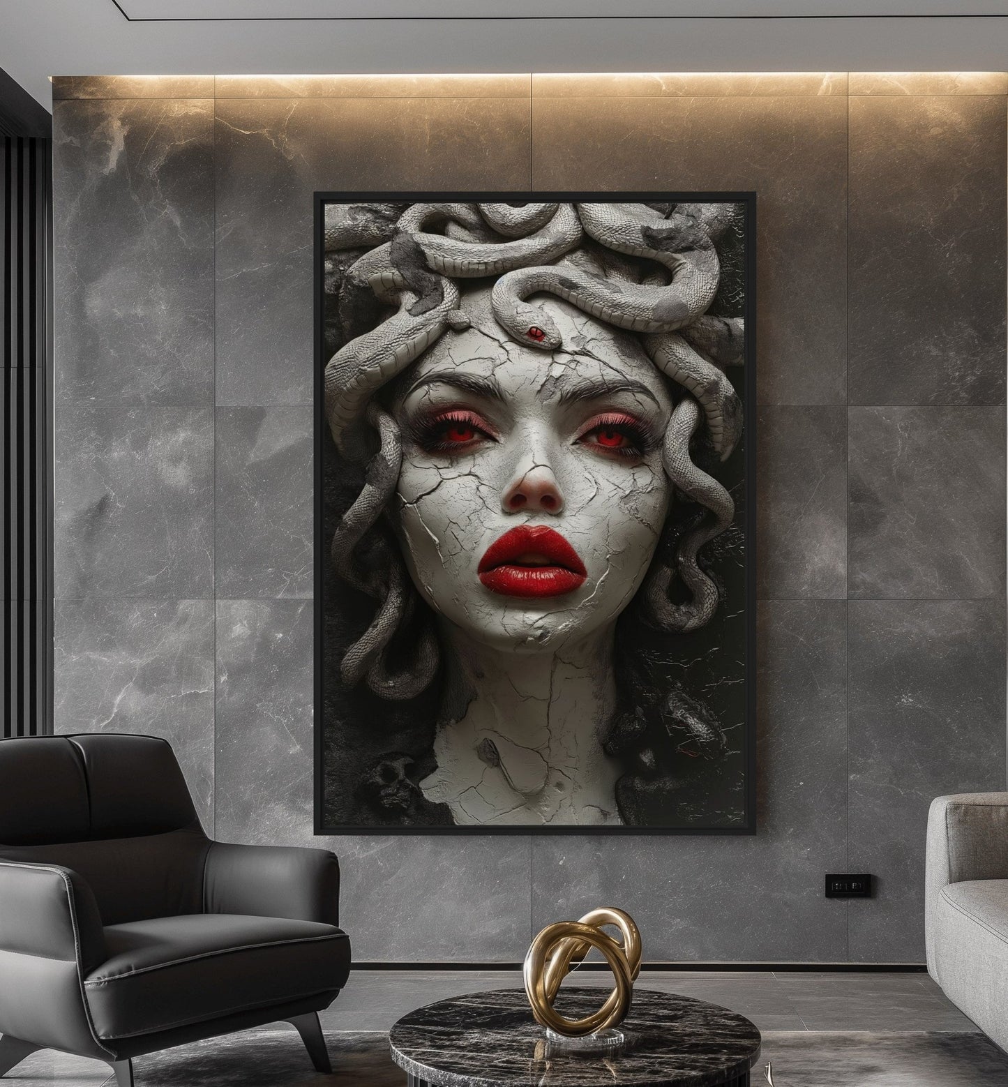 Mesmerizing Medusa Gorgon Framed Canvas