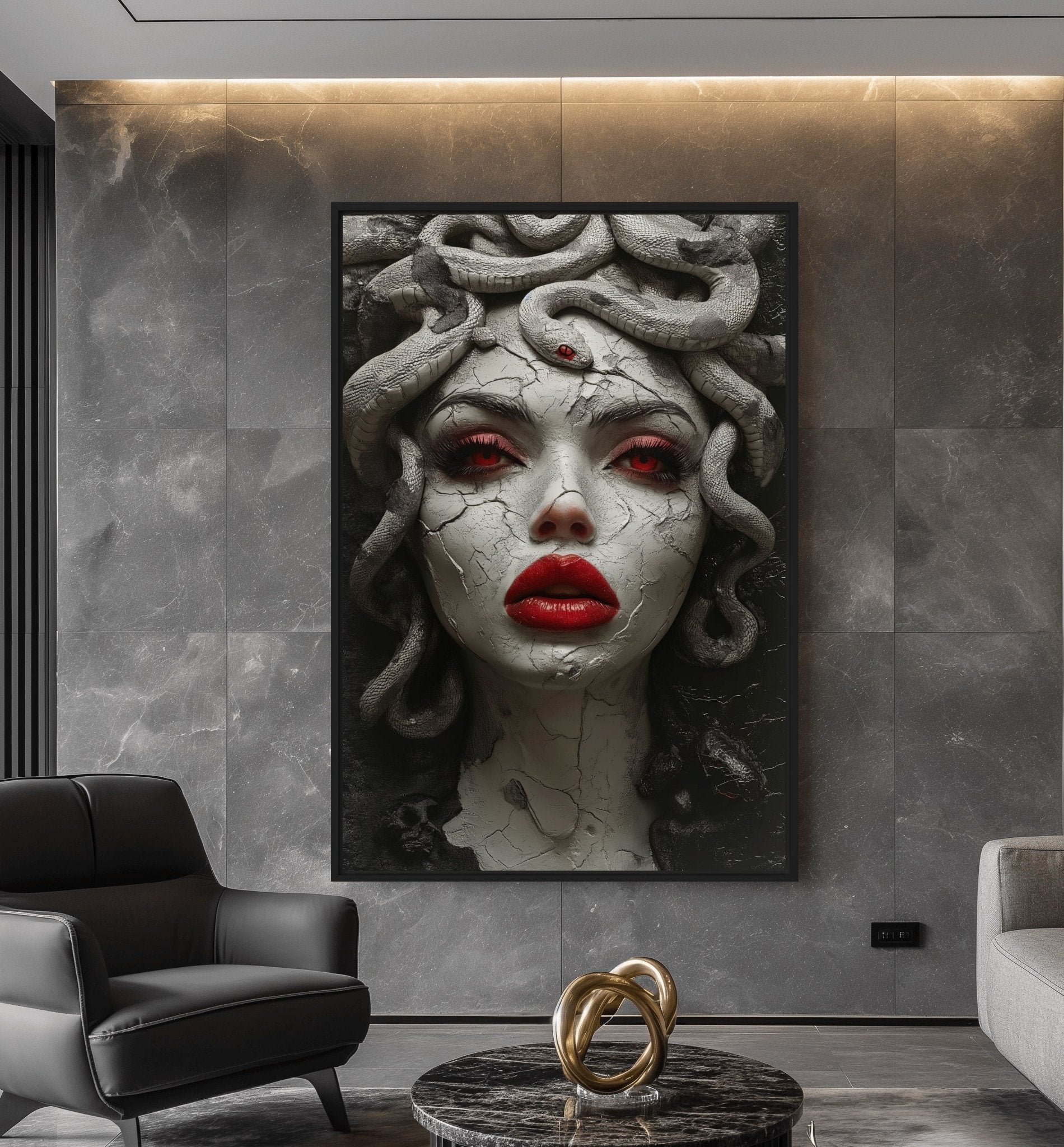 Mesmerizing Medusa Gorgon Framed Canvas