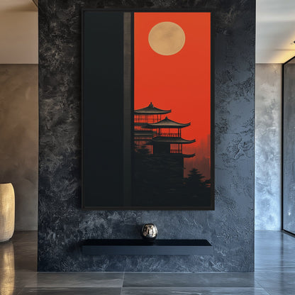 Japanese Minimalist Art Framed Canvas
