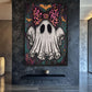 Cute Girl Ghost Halloween Art Framed Canvas