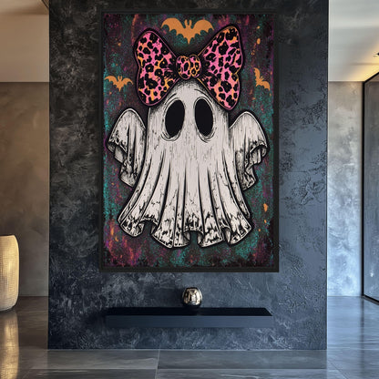 Cute Girl Ghost Halloween Art Canvas Print Detail | PaintFu
