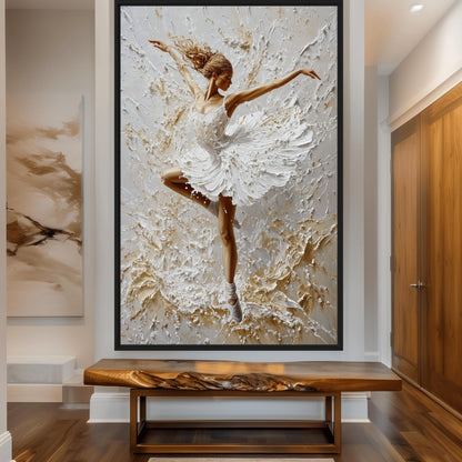 Dancing Ballerina Modern Art Framed Canvas