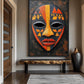 Tribal Mask African Folk Art Framed Canvas