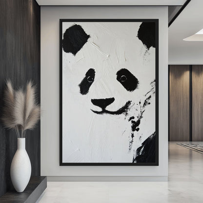 Panda Abstract Art Canvas Print Detail | PaintFu
