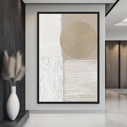 Neutral Beige Abstract Art Digtial Print Canvas Print Detail | PaintFu