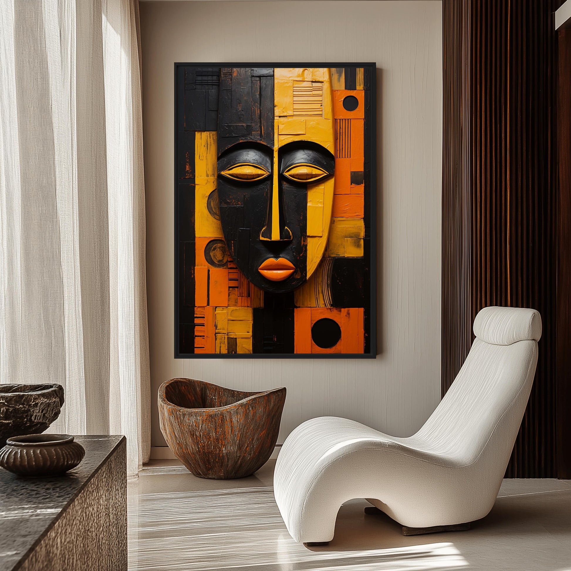 Tribal Mask African Art Framed Poster - PaintFu