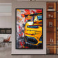 Yellow Sports Car Modern Art Digital Print