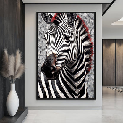 Zebra Modern Art Framed Canvas