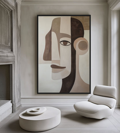 Male Portrait Cubist Art Canvas Print Detail | PaintFu