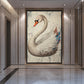 White Swan Modern Art Framed Canvas