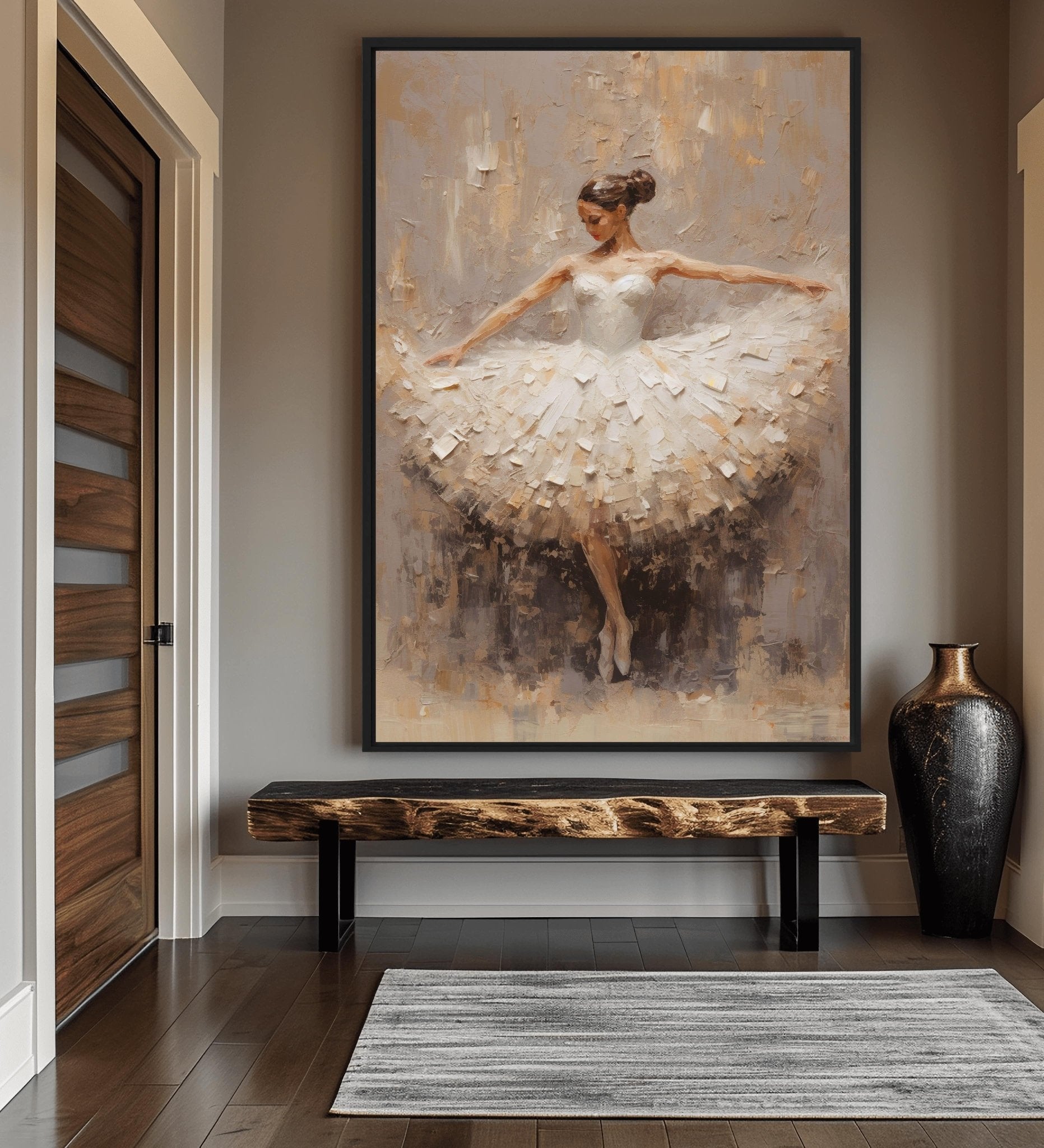 Ballerina Modern Art Framed Canvas