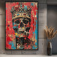 Skull In Crown Surreal Art Framed Canvas