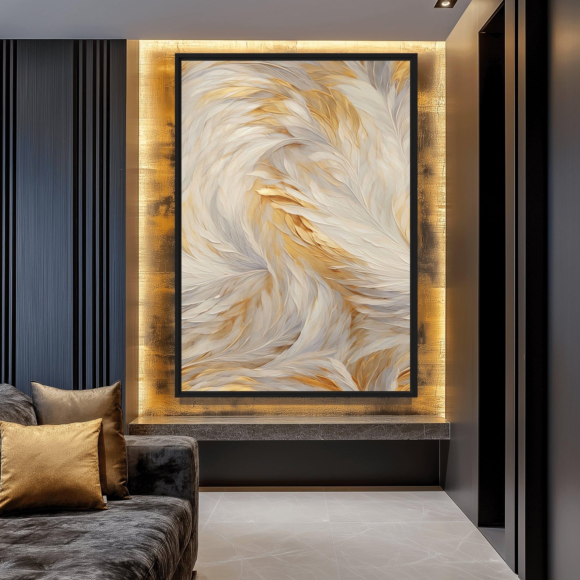 Feathers Fine Art Framed Canvas