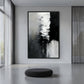 Black White Abstract Art Framed Canvas