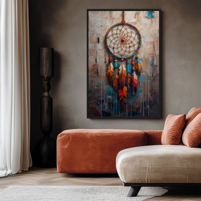 Dreamcatcher Native Art Framed Canvas