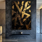Black Gold Pattern Art Framed Canvas