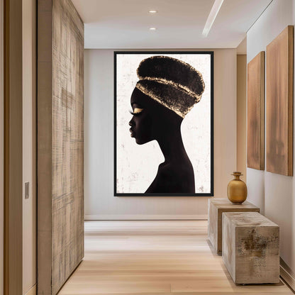 Black Woman African Art Canvas Print Detail | PaintFu