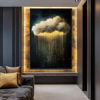 Rainy Cloud Minimalist Art Framed Canvas - PaintFu