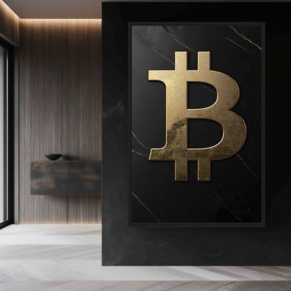 Bitcoin Luxury Art Canvas Print Detail | PaintFu