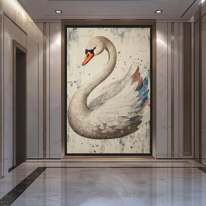 White Swan Modern Art Digital Print