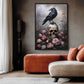 Raven & Skull Gothic Art Framed Canvas