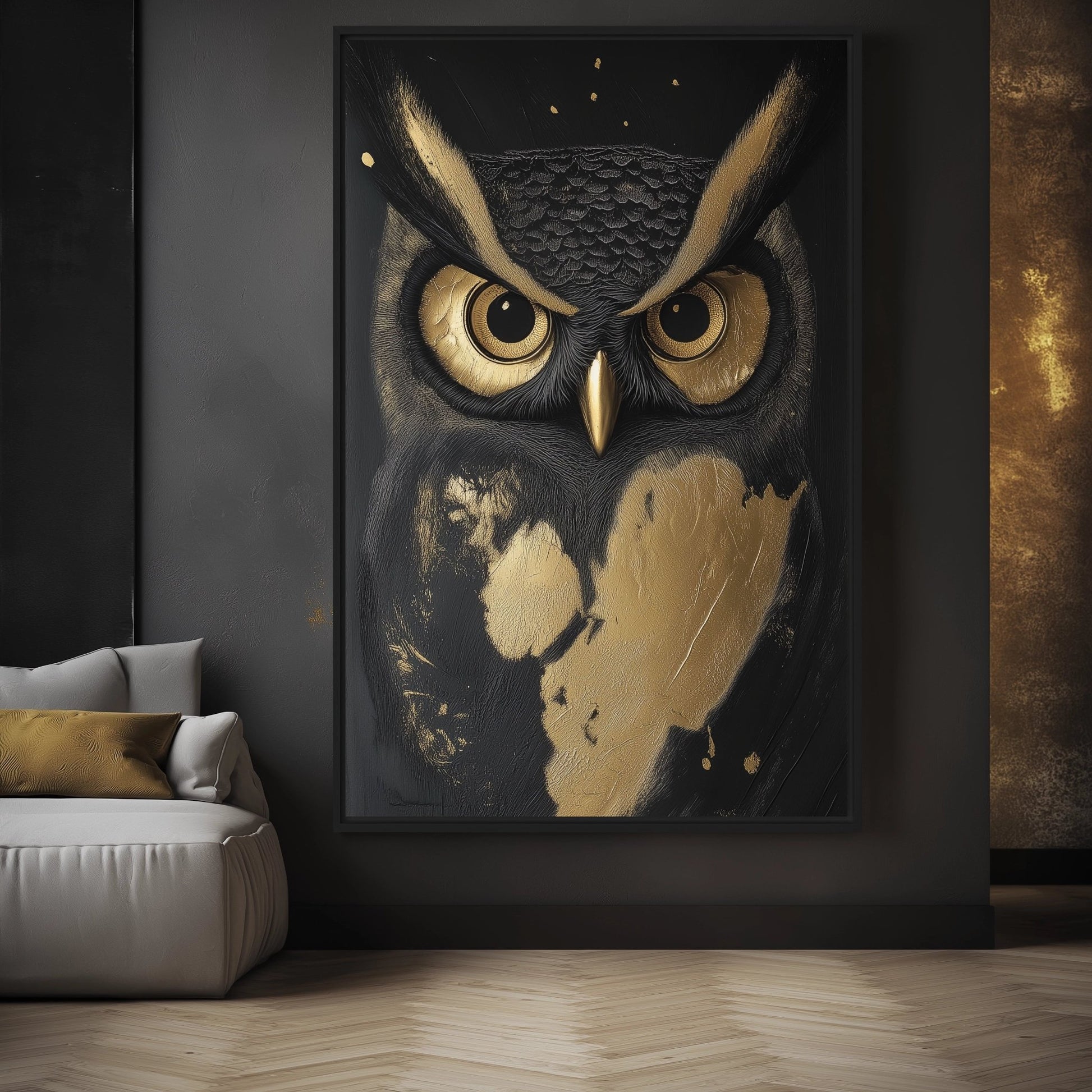 Owl Modern Art Framed Canvas