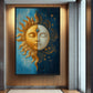 Sun and Moon Celestial Art Framed Canvas