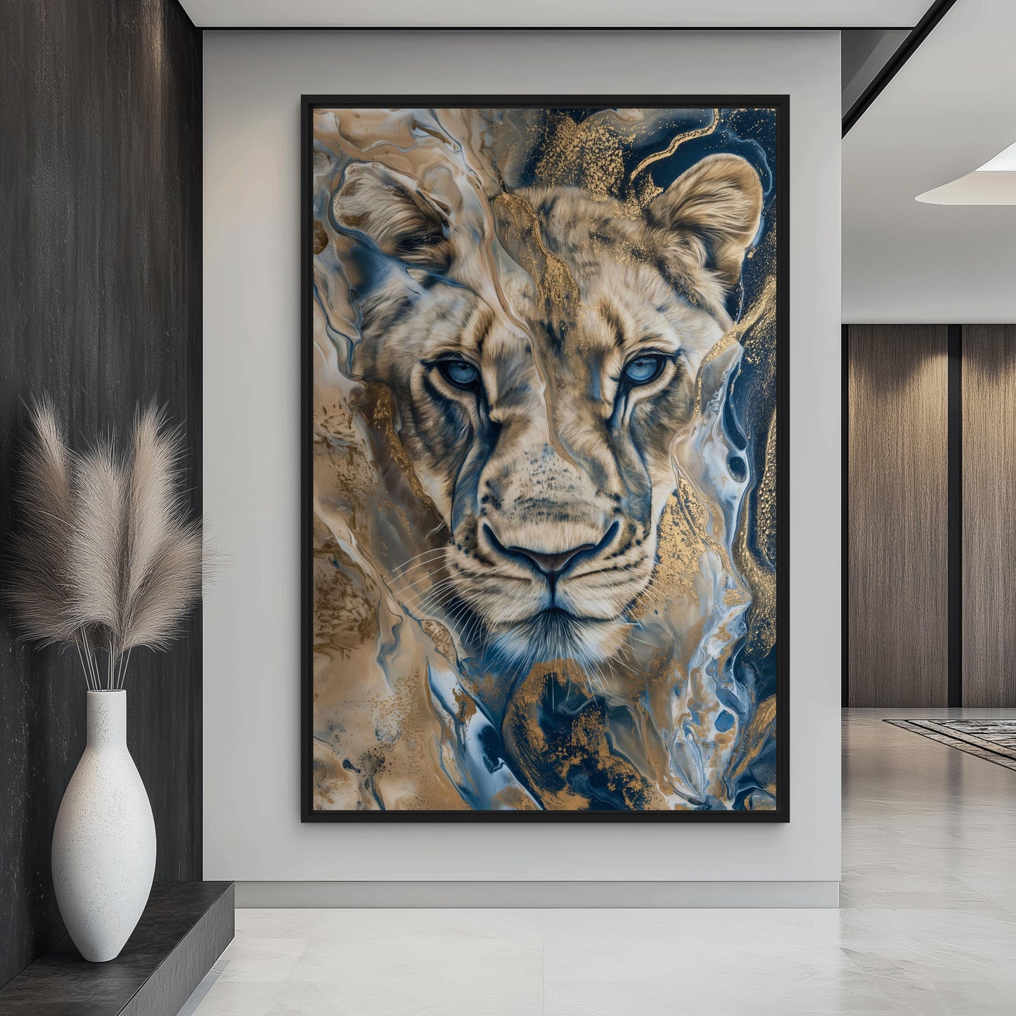 Lioness  Fluid Art Digital Print