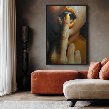 Middle Finger Framed Canvas
