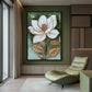 White Magnolia Flower Modern Art Framed canvas - PaintFu