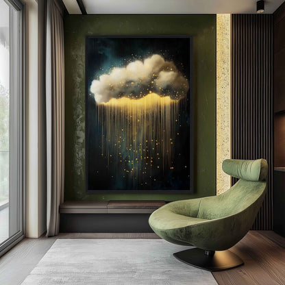 Rainy Cloud Minimalist Art Framed Canvas - PaintFu