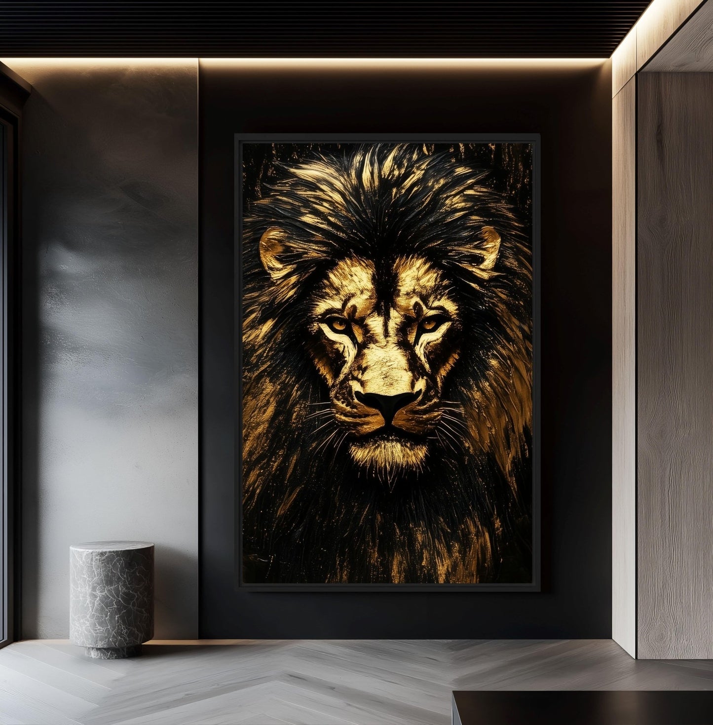Golden Lion Luxury Art Digital Print