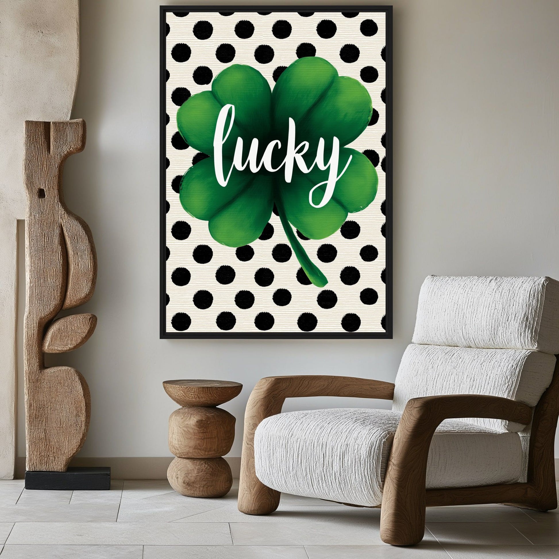 Lucky Clover Typography Art Digital Print - PaintFu