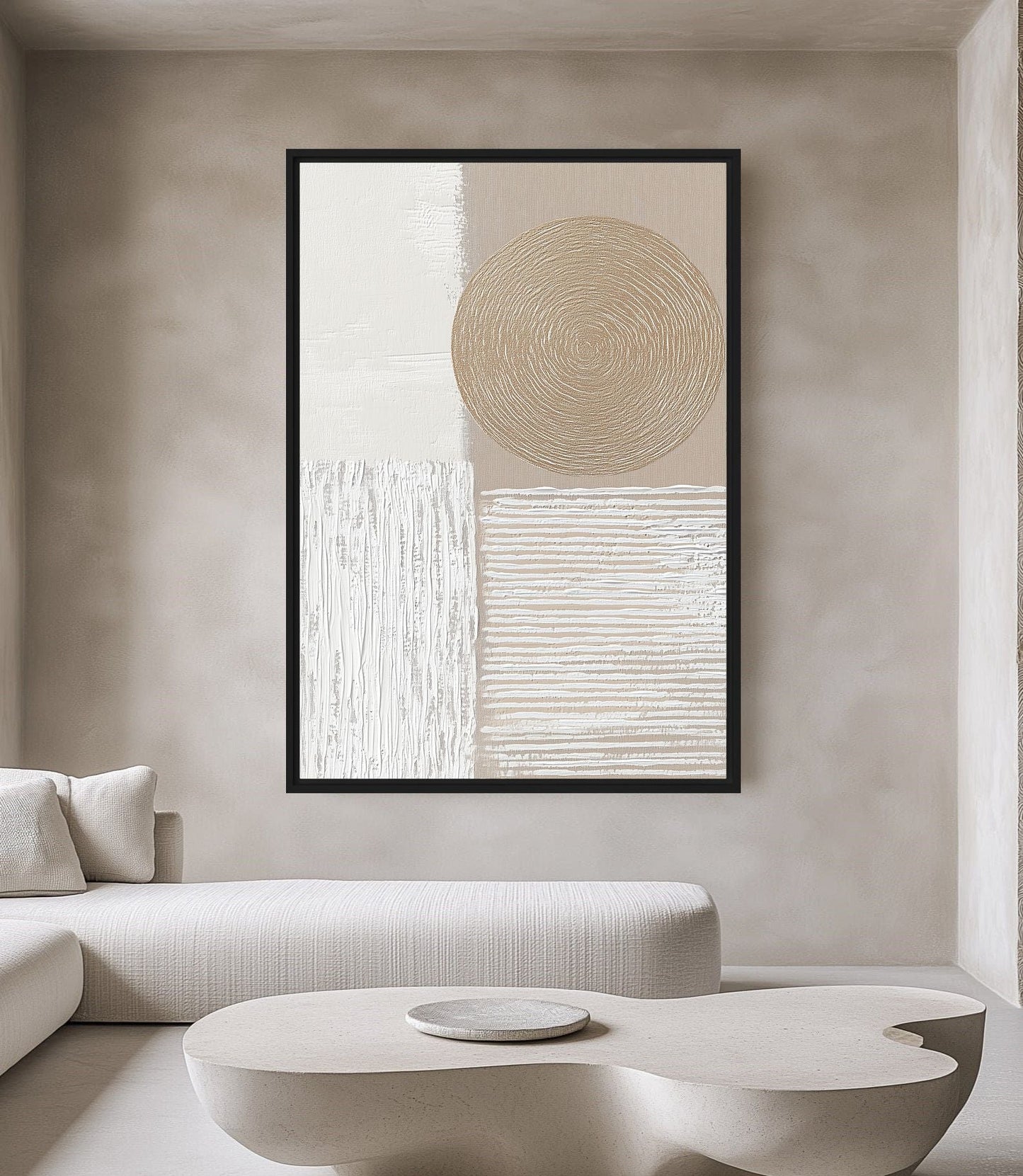 Neutral Beige Abstract Art Digtial Print