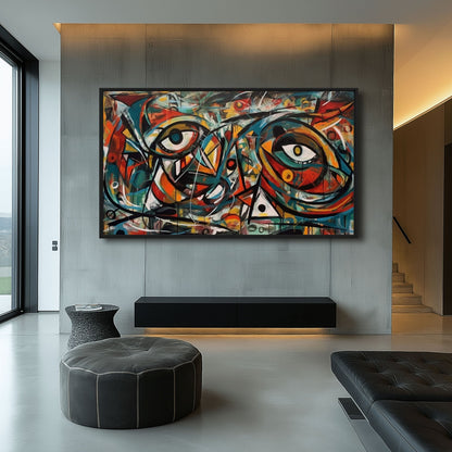 Picasso Style Art Framed Canvas