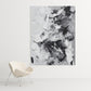 Grey White Black Modern Art Framed Canvas