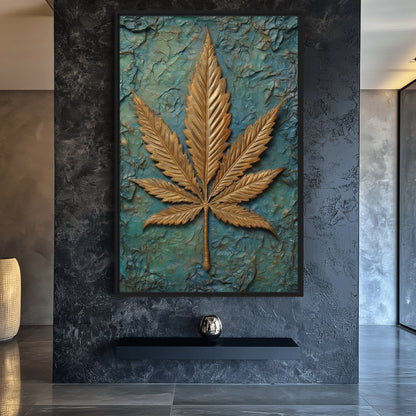 Cannabis Leaf Framed Canvas