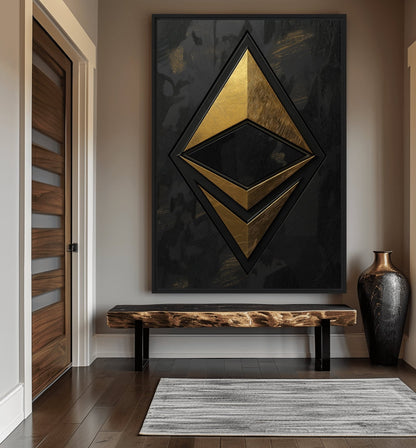 Ethereum Crypto Art Framed Canvas