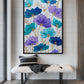 Teal Purple Floral Art Digital Print
