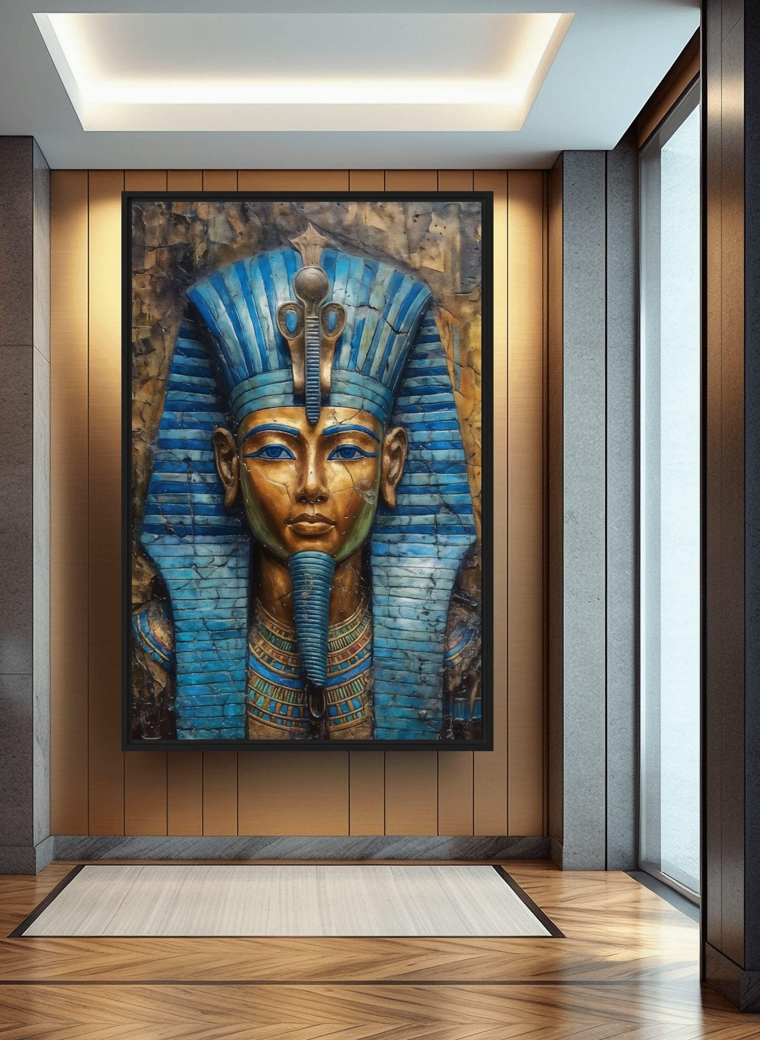Tutankhamun Pharaoh Egypt Art Framed Canvas