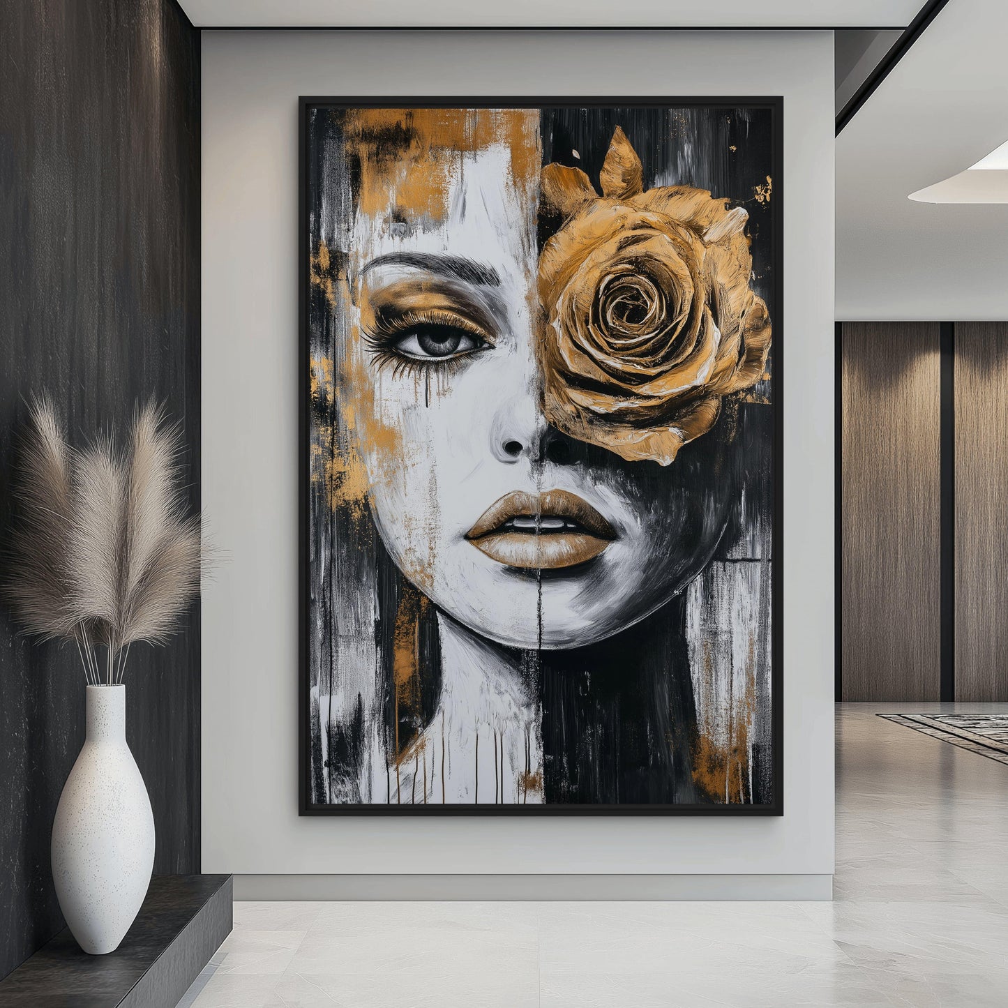 Woman Yellow Rose Flowerhead Art Digital Print