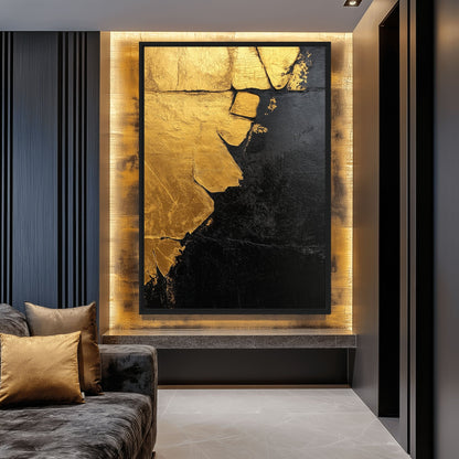 Black & Gold Modern Art Digital Print