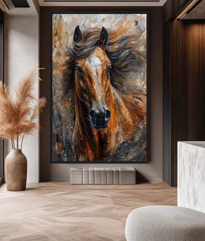 Majestic Brown Horse Framed Canvas