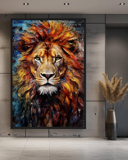Colorful Lion Modern Art Digital Print
