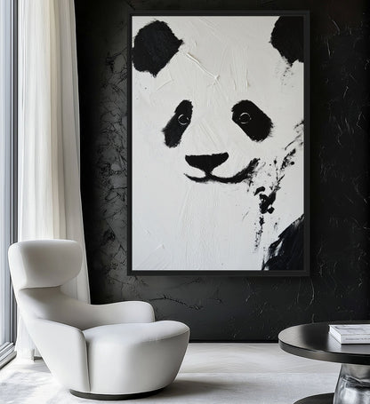 Panda Abstract Art Canvas Print Detail | PaintFu